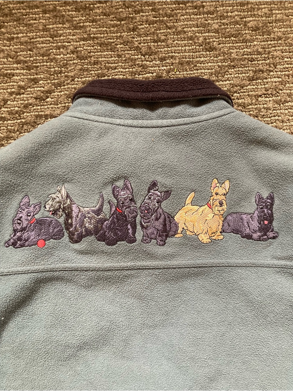 Danbury Mint Scottish Terrier Scottie dog Embroidered Fleece Jacket size medium